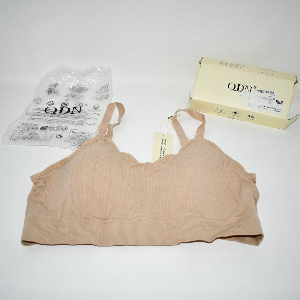 QDN Padded Bralette Sports Bras, 4 Pack, Wireless Adjustable Low Back, XL, NWT